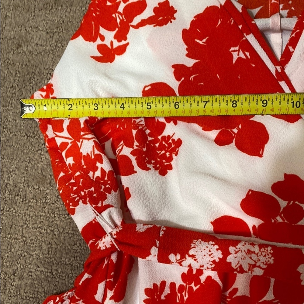 Premier Amour Red/White Sleeveless Size 12 Maxi Dress Summer Fall - Picture 11 of 14